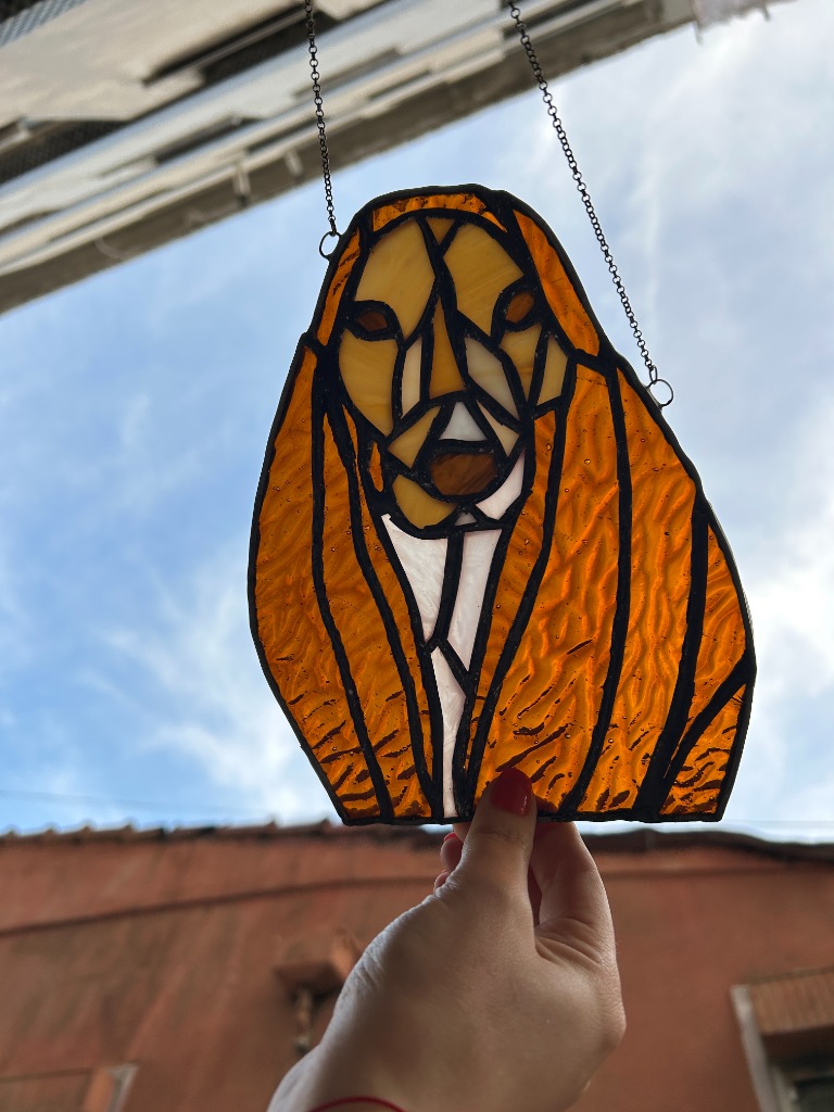 Katılımcının Ürettiği Özel Köpek Portresi Vitray Panel